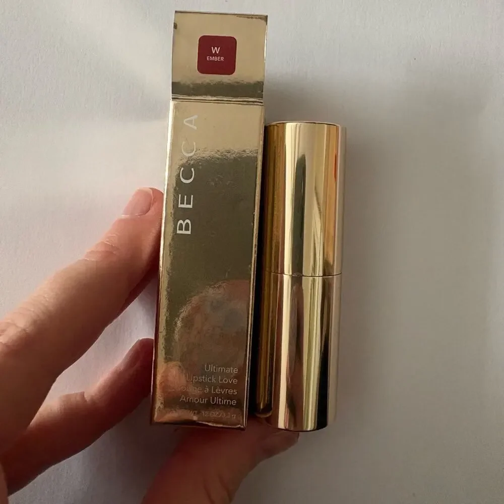 NWT Becca cosmetics ultimate love lipstick in shade ember - warm deep red